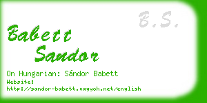 babett sandor business card